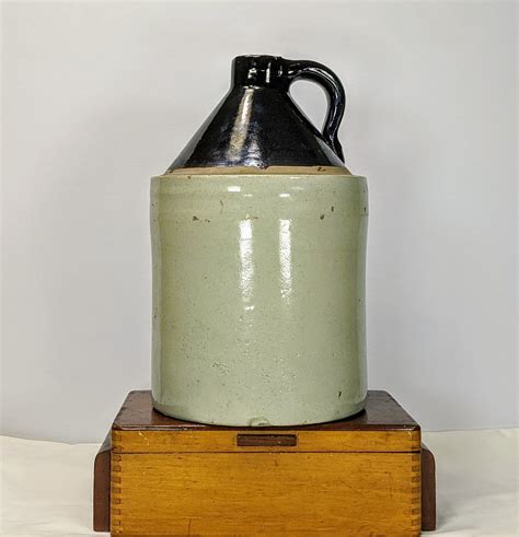 Vintage 1930s Salt Glazed Stoneware Jug Whiskey Jug Crock Jug