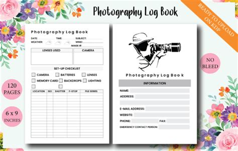 Photography Log Book KDP Interior Graphic By Kdppodsolutions Creative