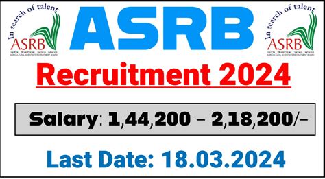 ASRB Recruitment 2024 Notification Out Check Details