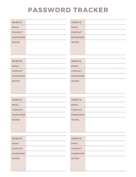 Password Tracker Password Cheat Sheet Password Reminder Passwords In 2022 Password Tracker