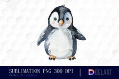 Cute Penguin Watercolor Clipart