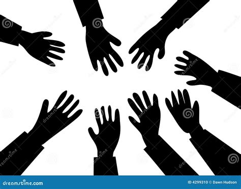 Reaching Hands Stock Illustration Illustration Of Unison 4299310