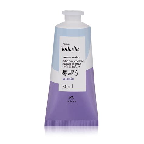 72178 TODODIA HID MAOS ALGODAO 50ML PM Hidratação para Mãos e Pés