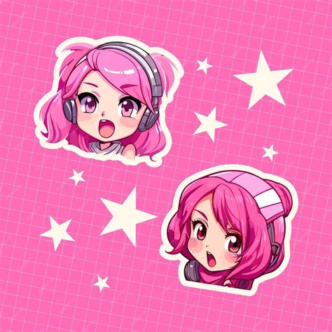 Premium Vector | Cute anime girl stickers