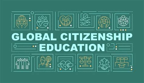 Premium Vector Global Citizenship Education Word Concepts Dark Green