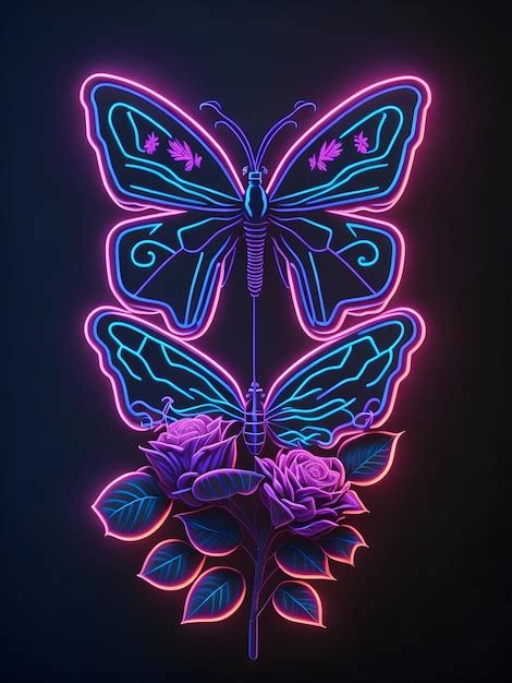 Premium AI Image Butterfly Neon Sign