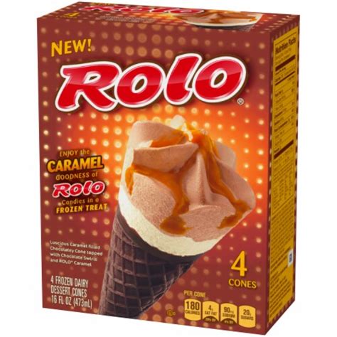 Rolo Caramel Frozen Dairy Dessert Cones 4 Ct Kroger