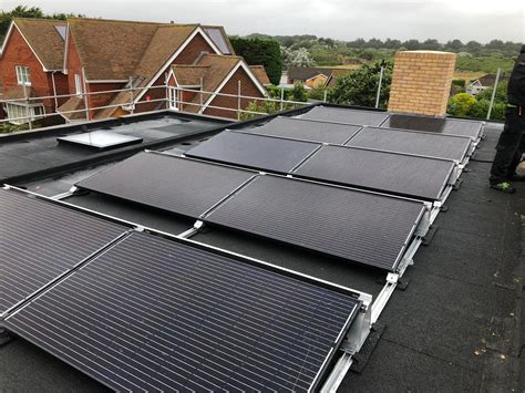 Flat Roof Solar Installation Milford On Sea Aes Limited