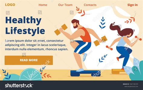 Healthy Lifestyle Horizontal Banner Outdoor Sport Stock Vector Royalty