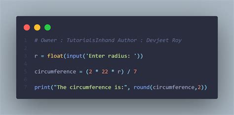 Program To Calculate Circumference Of Circle In Python