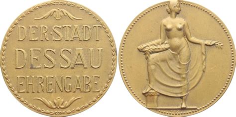 Anhalt Dessau Stadt Bronzemedaille Winz Kratzer vorzüglich MA Shops