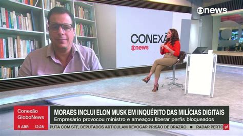 Vídeo Entrevista Moraes inclui Elon Musk em inquérito das milícias