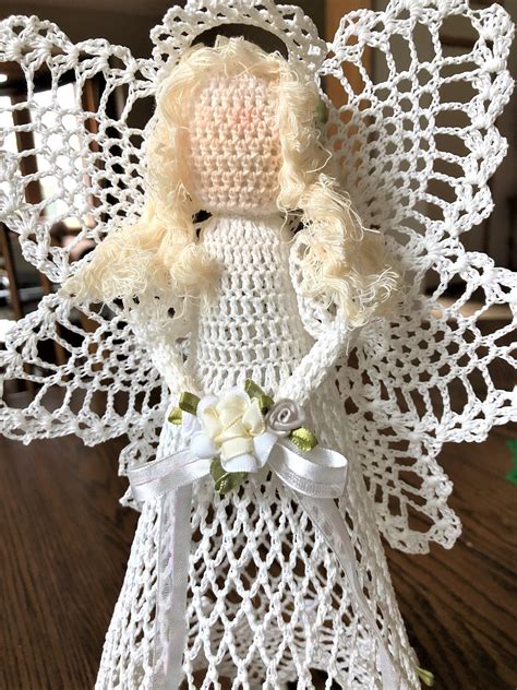 Crochet Angel Crochet Angel Tree Topper Christmas Ornaments Etsy