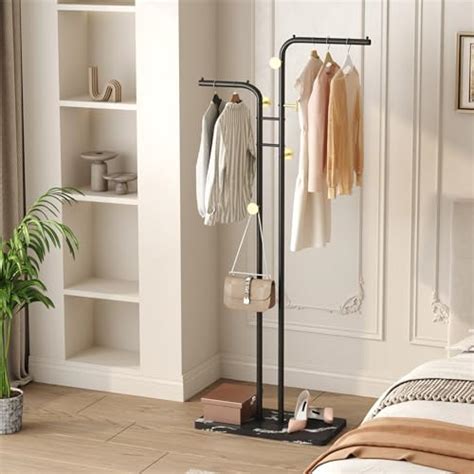 Homefort Double Pole Coat Rack Freestanding Metal Coat Racks Clothes