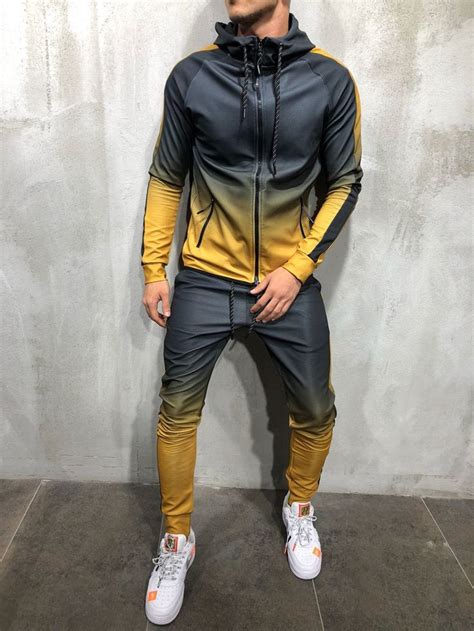 Hooded Tracksuit Dip Dye Wash 3956 Retro Mode Mode Vintage Vintage