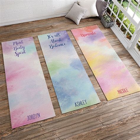 Personalized Yoga Mats Watercolor