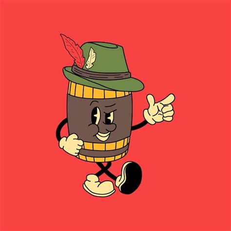 Premium Vector Retro Beer Barrel Mascot Character 40s 50s 60s Old