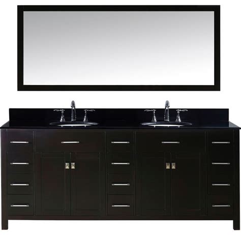 Caroline Parkway 78 Double Bathroom Vanity Set Espresso