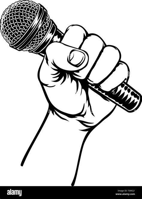 Hand Holding Microphone Stock Vector Image Art Alamy