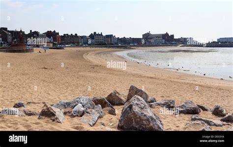 Sea Front And Beach At Morecambe Lancashire England Uk Europe Stock