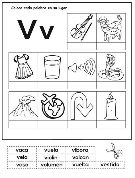 Ejercicio De Palabras Que Comienzan Con V Lectoescritura Actividades