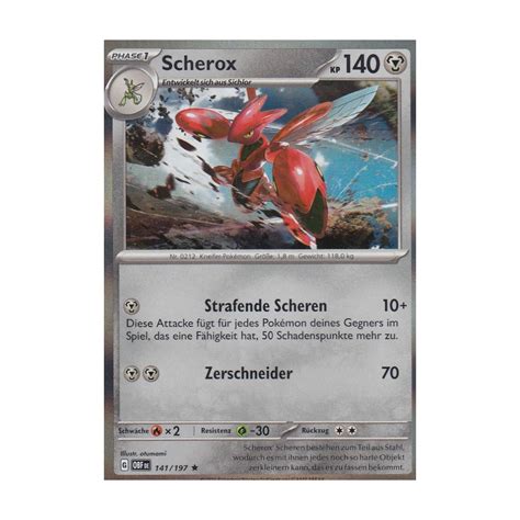 Scherox 141 197 Holo Obsidianflammen Pokemon Karte günstig kaufen