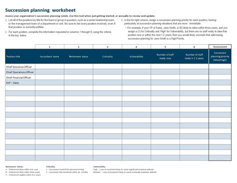 Succession Planning Template