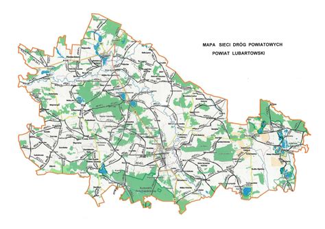 Mapa sieci dróg powiatowych Zarząd Dróg Powiatowych w Lubartowie