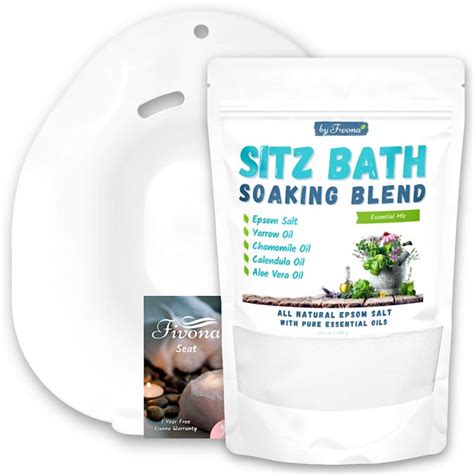 Sitz Bath Soak Kit 2 In 1 Seat And Epsom Salt With Essential Oils Blend