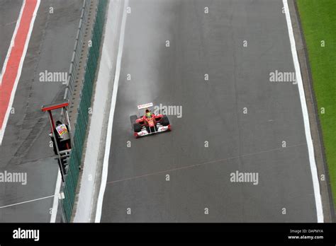 Brazilian Formula One Driver Felipe Massa Of Ferrari Steers His Car