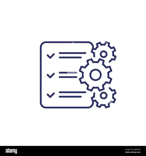 Icono De L Nea De Procedimientos Con Una Lista De Comprobaci N Vector