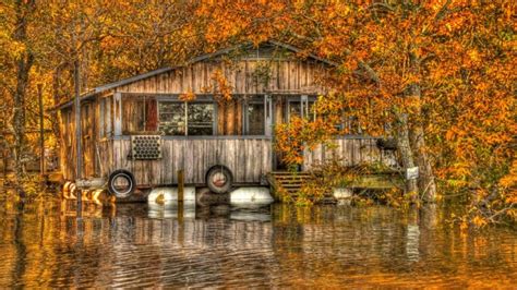 Floating camp on the Ouachita River - Louisiana wallpaper - backiee