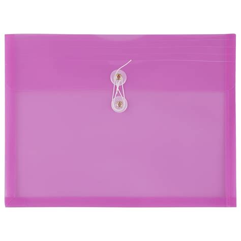 Jam Paper Plastic Envelopes 9 3 4 X 13 Lavender Purple String Close 12 Per Pack