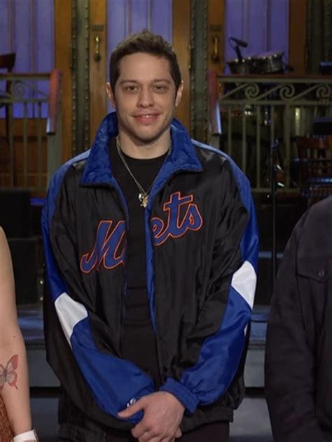 SNL Pete Davidson Mets Jacket | Majestic NY Mets Baseball Jacket