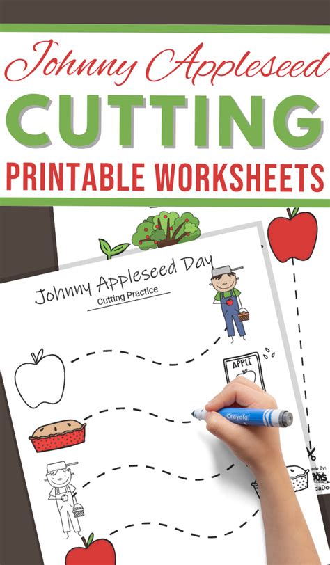 Johnny Appleseed Cutting Practice Sheets