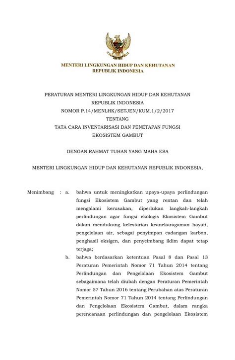 Pdf Peraturan Menteri Lingkungan Hidup Dan Docspdfins174420pdf