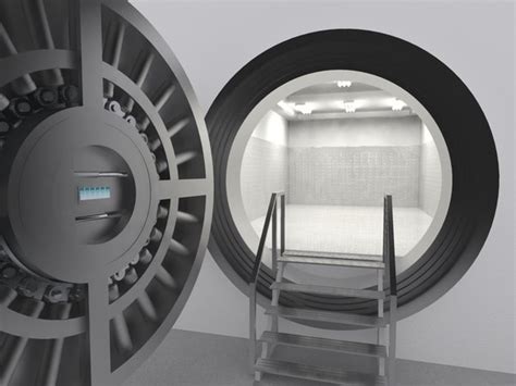 3d high-tech vault safe locking model