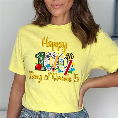 100 Days Of School Shirt Grade 5 100 Day Shirt Celebrating 100 Days