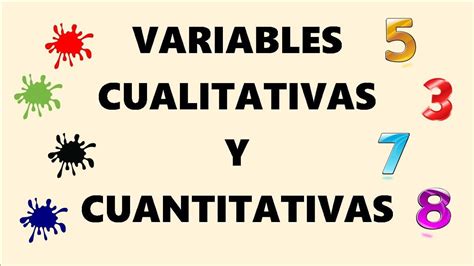 Variables Cualitativas Y Variables Cuantitativas YouTube