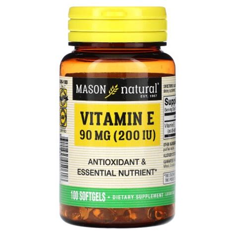 Mason Natural Vitamin E 90 Mg 200 IU 100 Softgels 100 Count Kroger