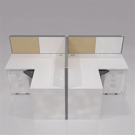 UrbanHUb Aluminium Modular Cluster Cubicle Workstation 2 Seating