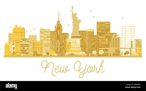 New York City skyline golden silhouette. Vector illustration Stock ...