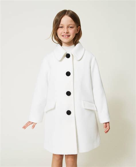 Abrigo Largo De Paño Niña Blanco Twinset Milano