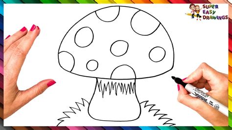 How To Draw A Mushroom Step By Step Mushroom Drawing Easy Youtube