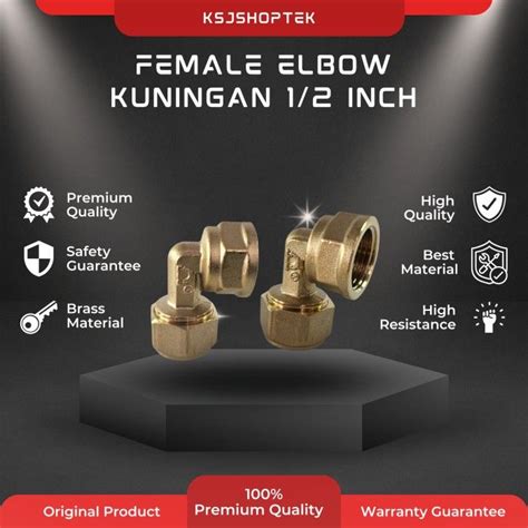 Female Elbow Kuningan 1 2 Inch Knee Drat Dalam Panas Dingin Air Panas