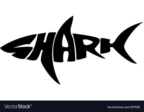 shark typography royalty  vector image vectorstock