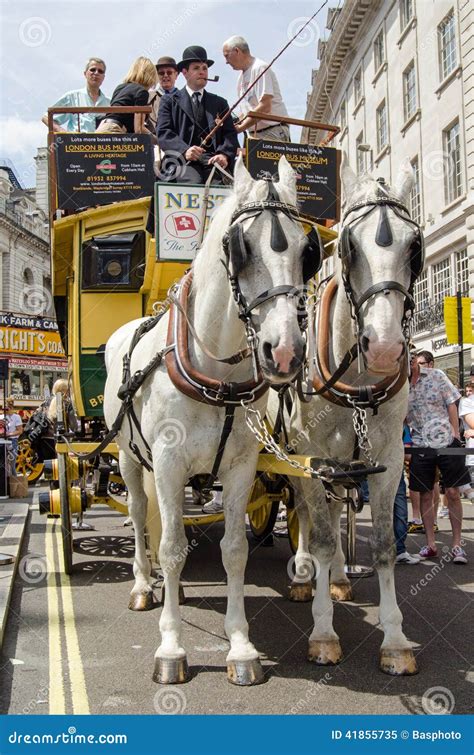 Vintage Horse Drawn Bus Editorial Image Image Of Public 41855735