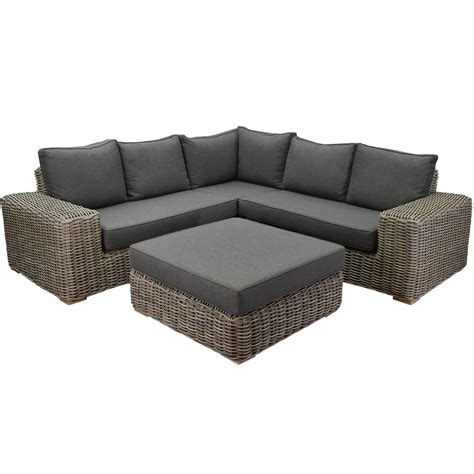 Queen Hoek Loungeset Delig Grijs Wicker Avh Outdoor Tuinmeubelen