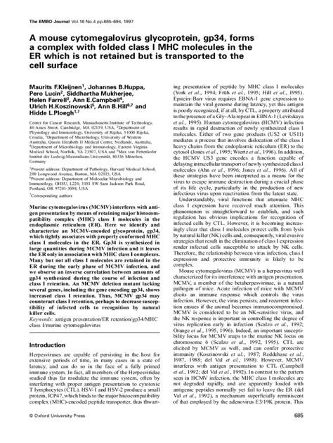 Fillable Online A Mouse Cytomegalovirus Glycoprotein Gp Forms A