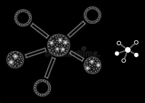 Vector Mesh Net Connections With Light Constellation Stars Stock Vector